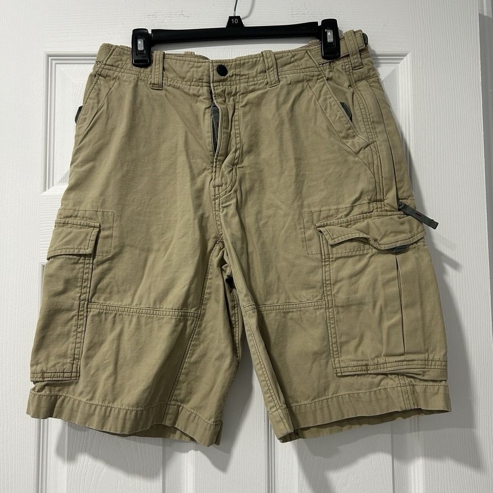 Y2K Abercrombie & Fitch Cargo Shorts Khaki Utility Streetwear Vintage 32" Waist